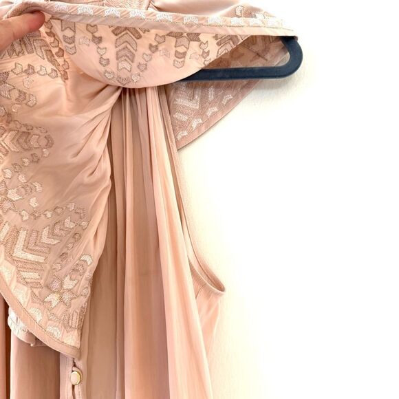 Ramy Brook Blush Abbe Sleeveless Embroidered Collar Ruffle Top XL NWT - Picture 9 of 10